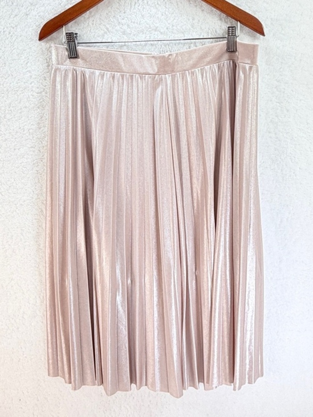 Rachel Roy Blush Pink Metallic Pleated Midi Skirt XXL